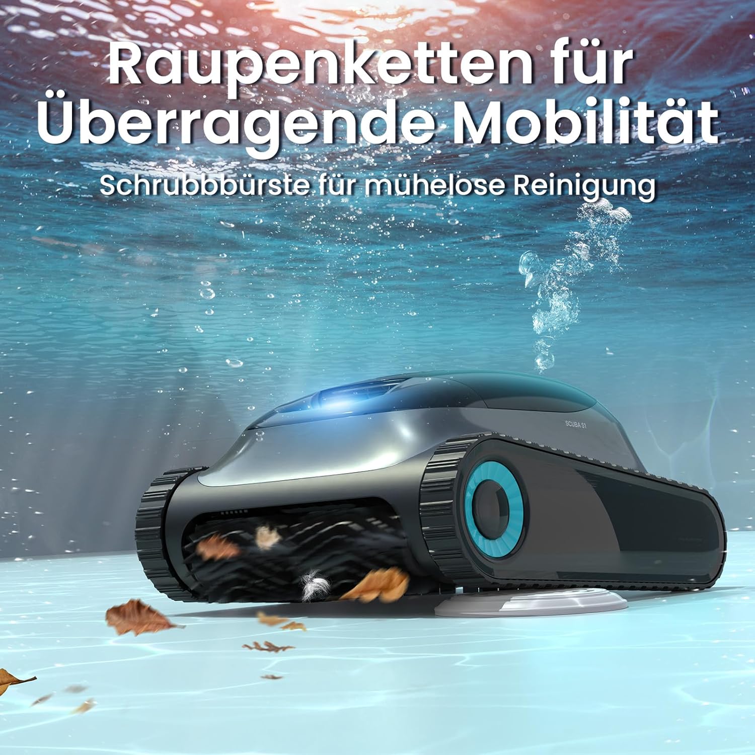 AIPER Scuba S1 Robot de Piscine sans Fil pour Mur et Sol, Nettoyage des Murs et des Lignes d'eau, Navigation Intelligente, durée de Vie de la Batterie de 150 Minutes, pour piscines jusqu'à 150 m²