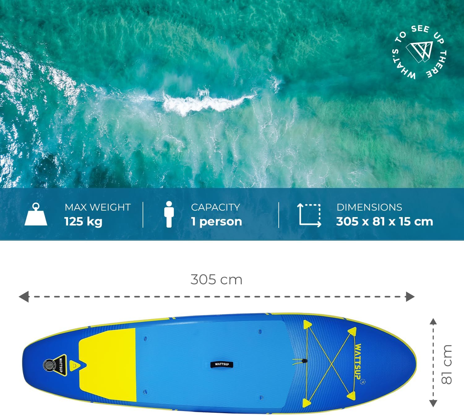 Wattsup - First gamme SUP gonflable - Dropstitch - Pack complet