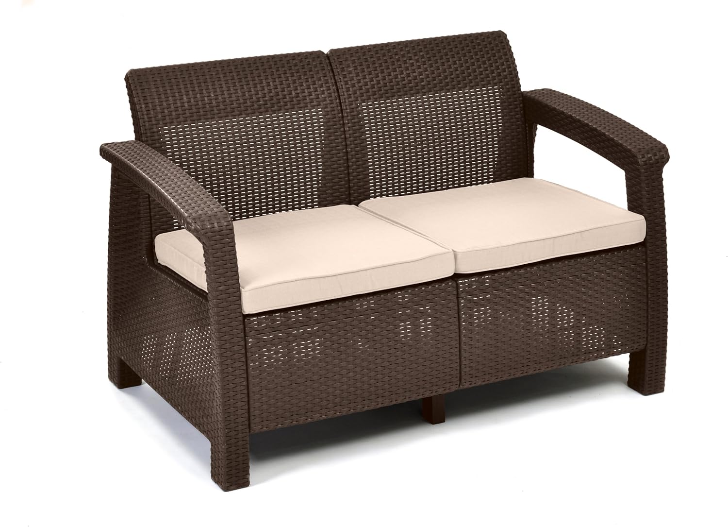 Keter - Corfu ensemble jardin 4 places, table, coussins, résine