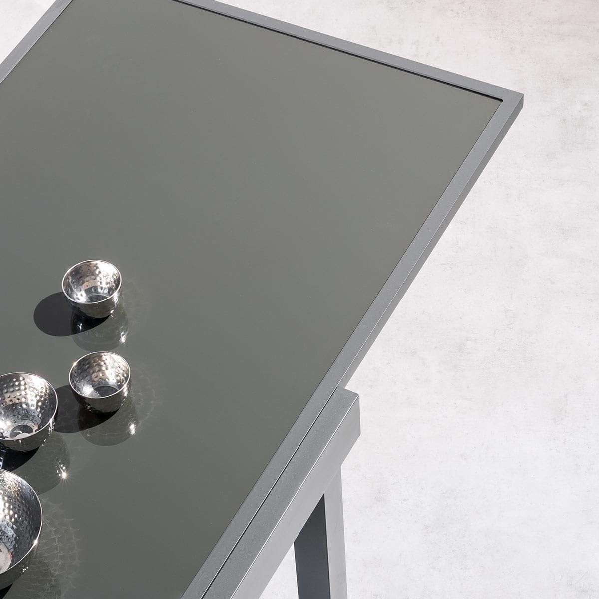 Hespéride - Piazza extensible - 185/245x100 cm - aluminium verre trempé 10 places