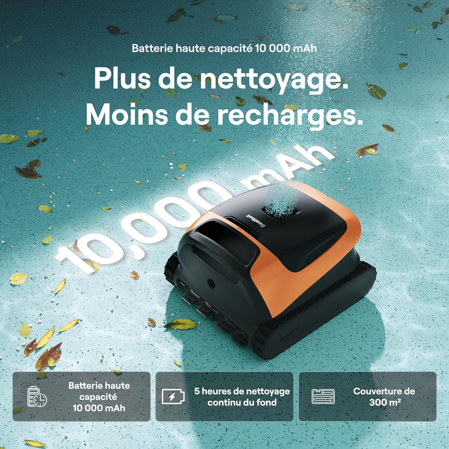 Beatbot – Sora 30 – nettoyage complet piscine – sans fil, autonomie 5h