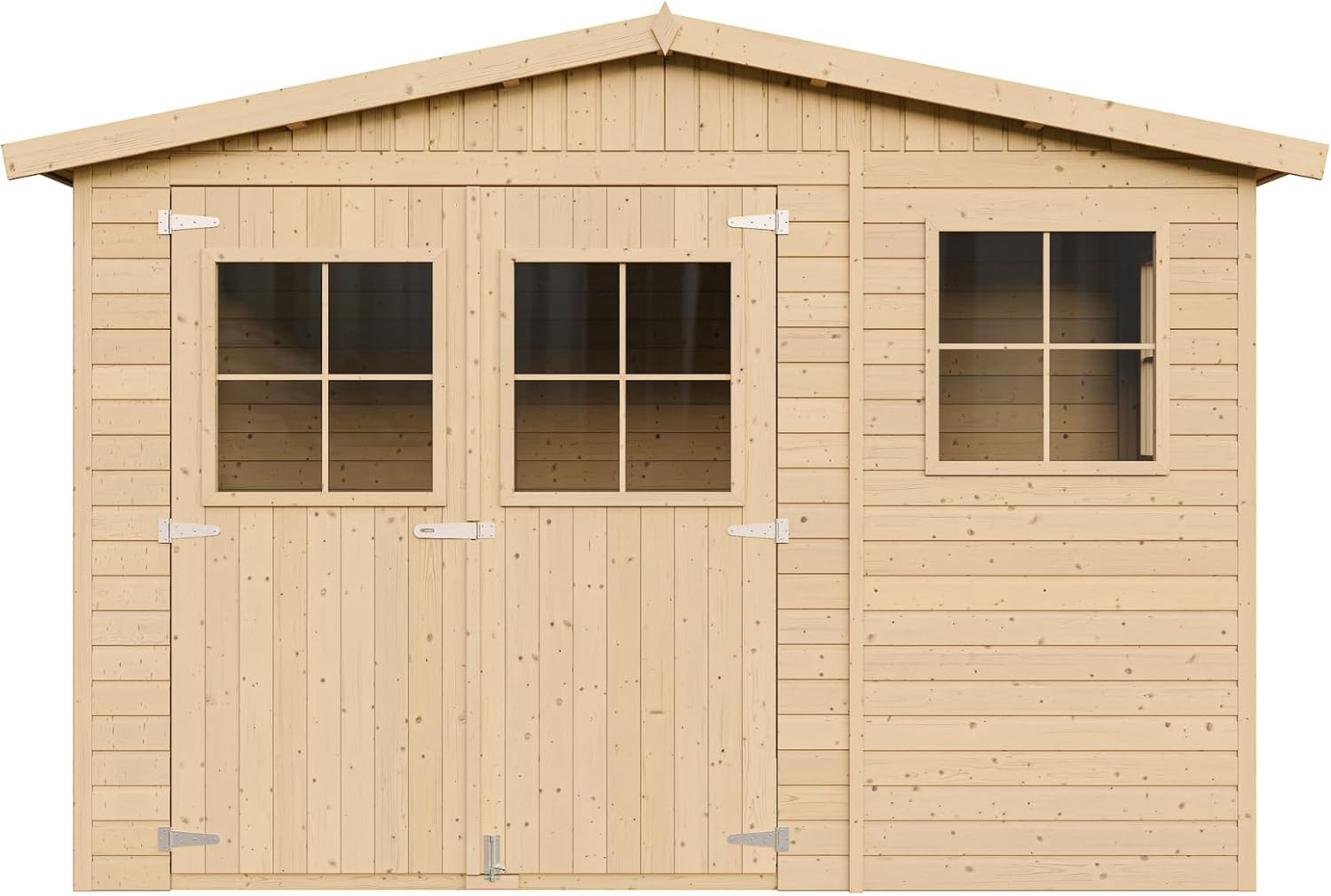 Timbela - abri de jardin bois 6 m², fenêtres, H226x324x216 cm - M334