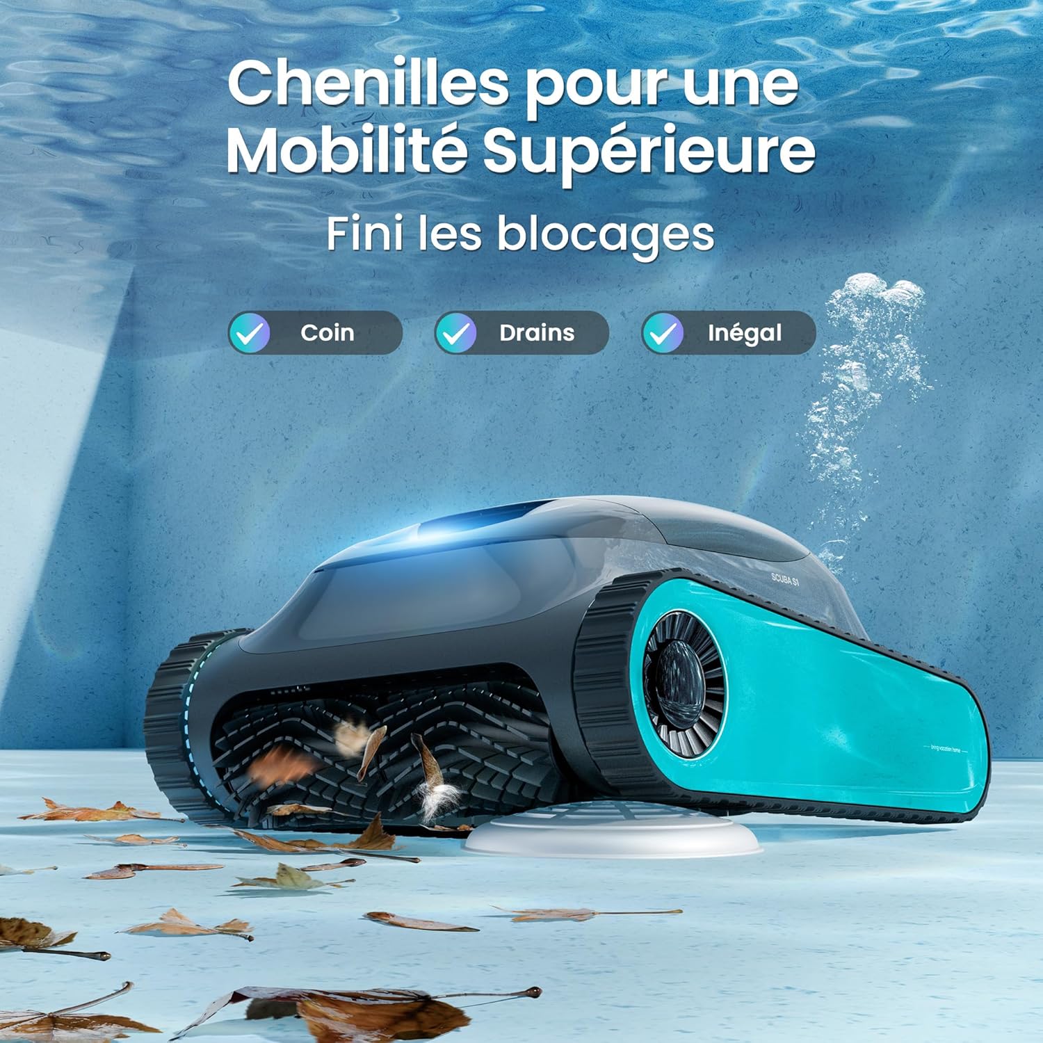 (2026 Upgrade) Aiper Scuba S1 Robot Piscine, Plan Hebdomadaire Personnalisé, Autonomie de 270 Min, Filtration Ultra-Fine, Nettoyage Fond/Parois/Ligne d’Eau, Navigation 11 Capteurs, Contrôle Via App
