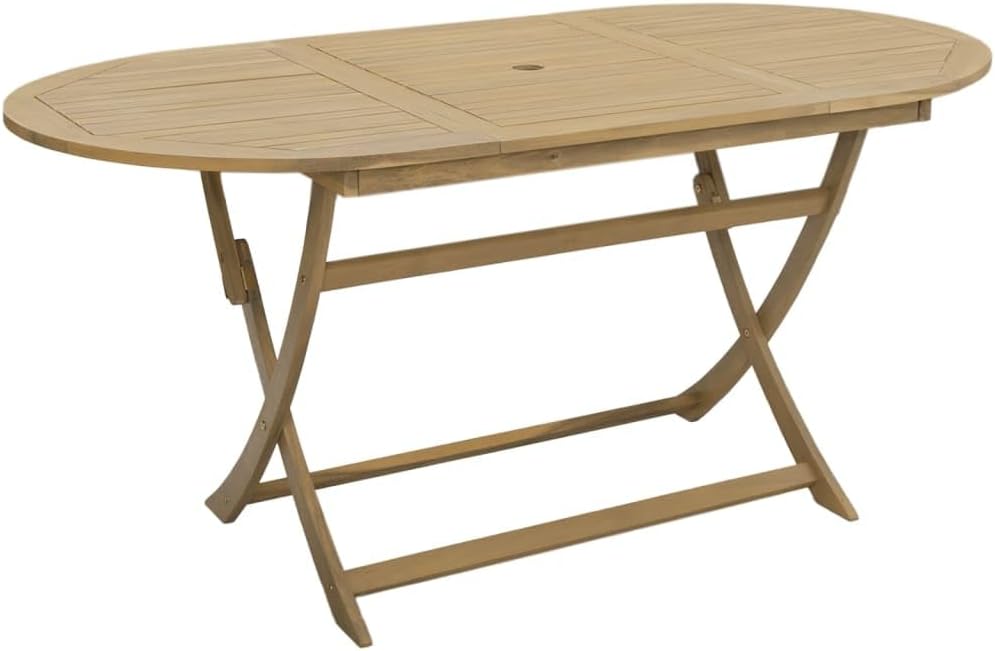 vidaXL - Table de jardin pliante, bois d'acacia, patio extérieur, moderne
