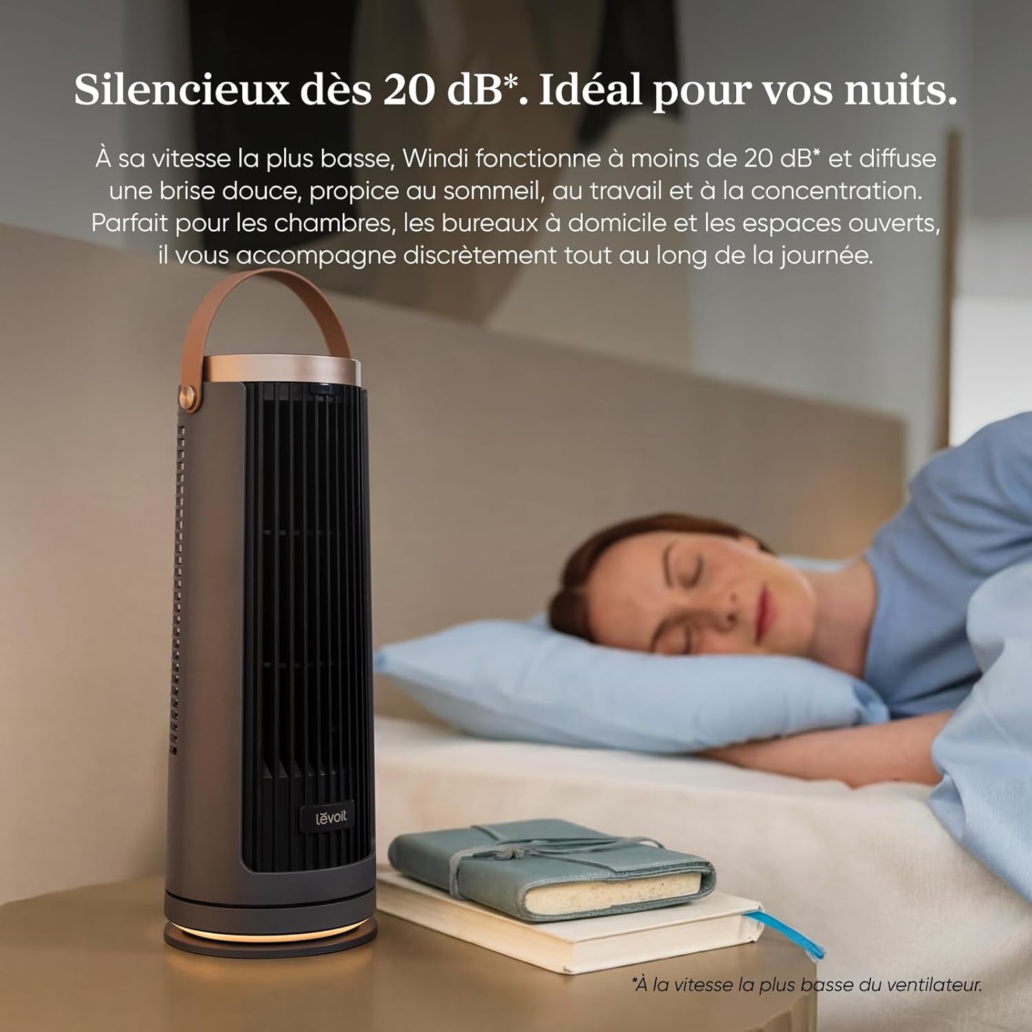 Levoit - Windi Mini Pro - compact - ultra silencieux, 7m/s, 4 vitesses, oscillant