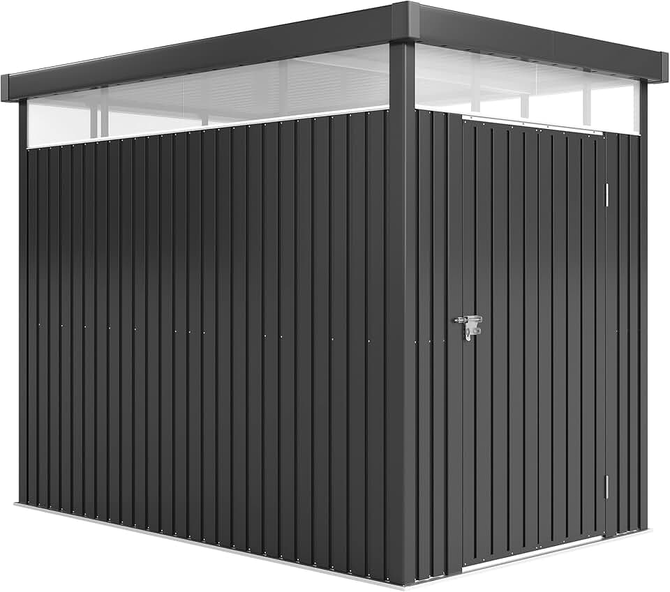 Outsunny - Abri de jardin galvanisé - 4m² - toit, fenêtres, porte verrouillable