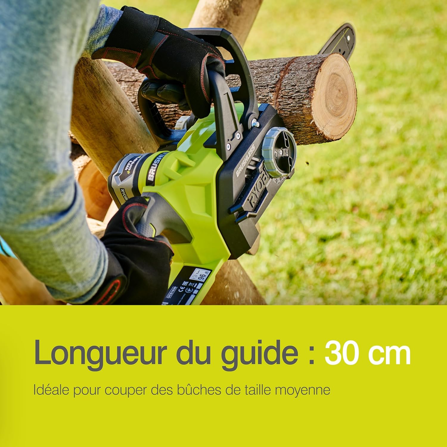 RYOBI - tronçonneuse ONE+ 30cm - lubrification auto, frein chaîne OCS1830