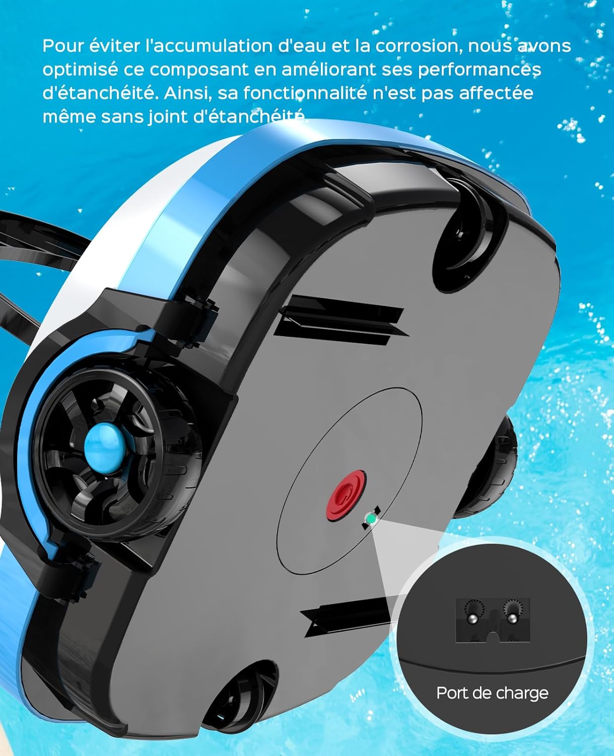 WYBOT Osprey 200 Robot Piscine,Aspirateur Piscine sans Fil,Stationnement Automatique,Moteurs Doubles Nettoyeur de Piscine,Filtration 180 µm,pour Piscines Hors Sol 50m²-Blanc