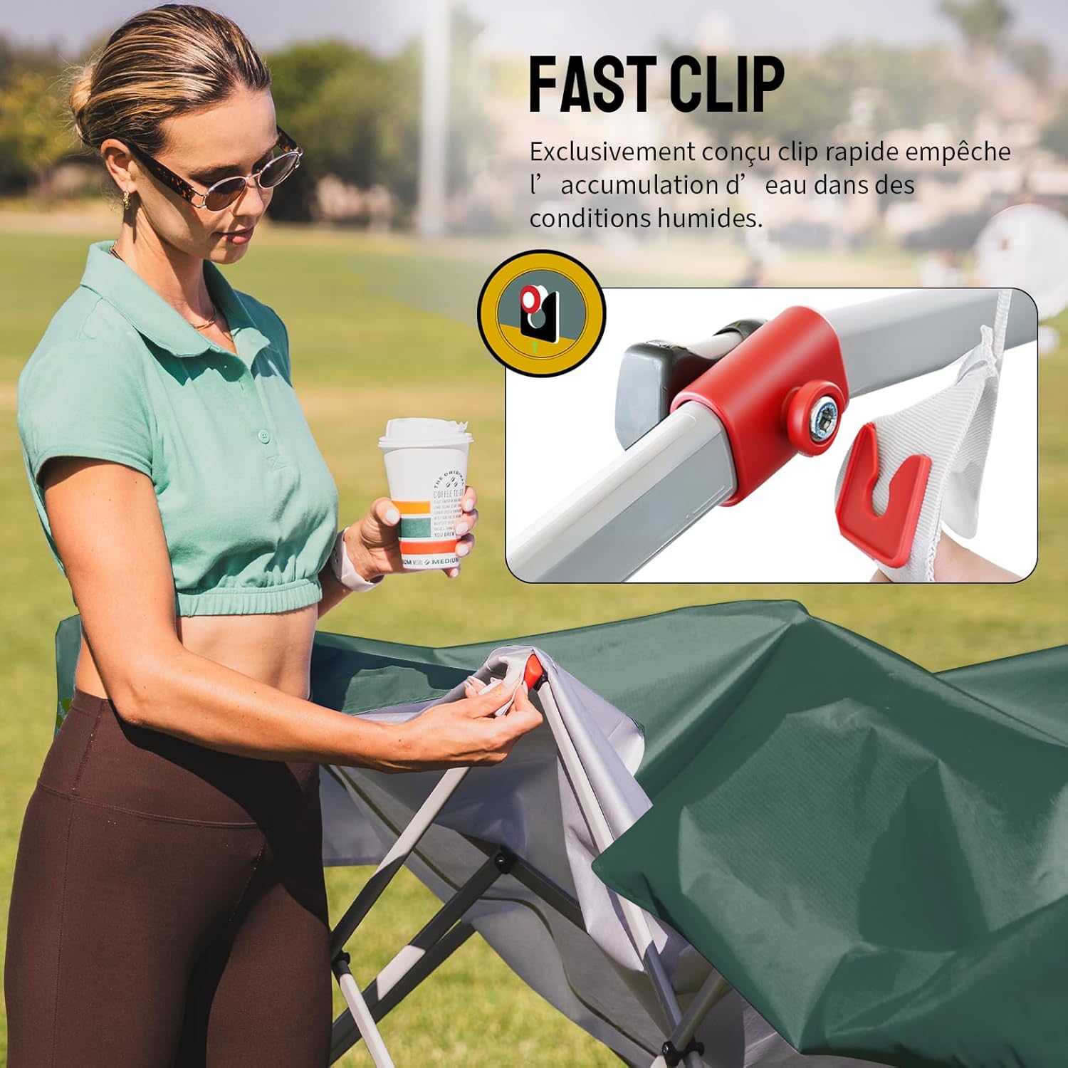 CROWN SHADES Tonnelle Pliante 3x3 Imperméable, Barnum Pliant de Jardin Exterieur, Pop-Up Gazebo avec Sac de Rangement, UPF 50+, avec 4 Parois Latérales Amovible, 4 Sac de Sable, Vert Forêt