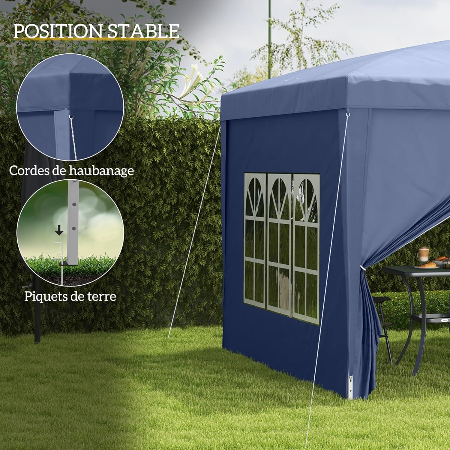 Outsunny - tonnelle pop-up série extérieure - 3x3 m - 4 parois amovibles, sac de transport