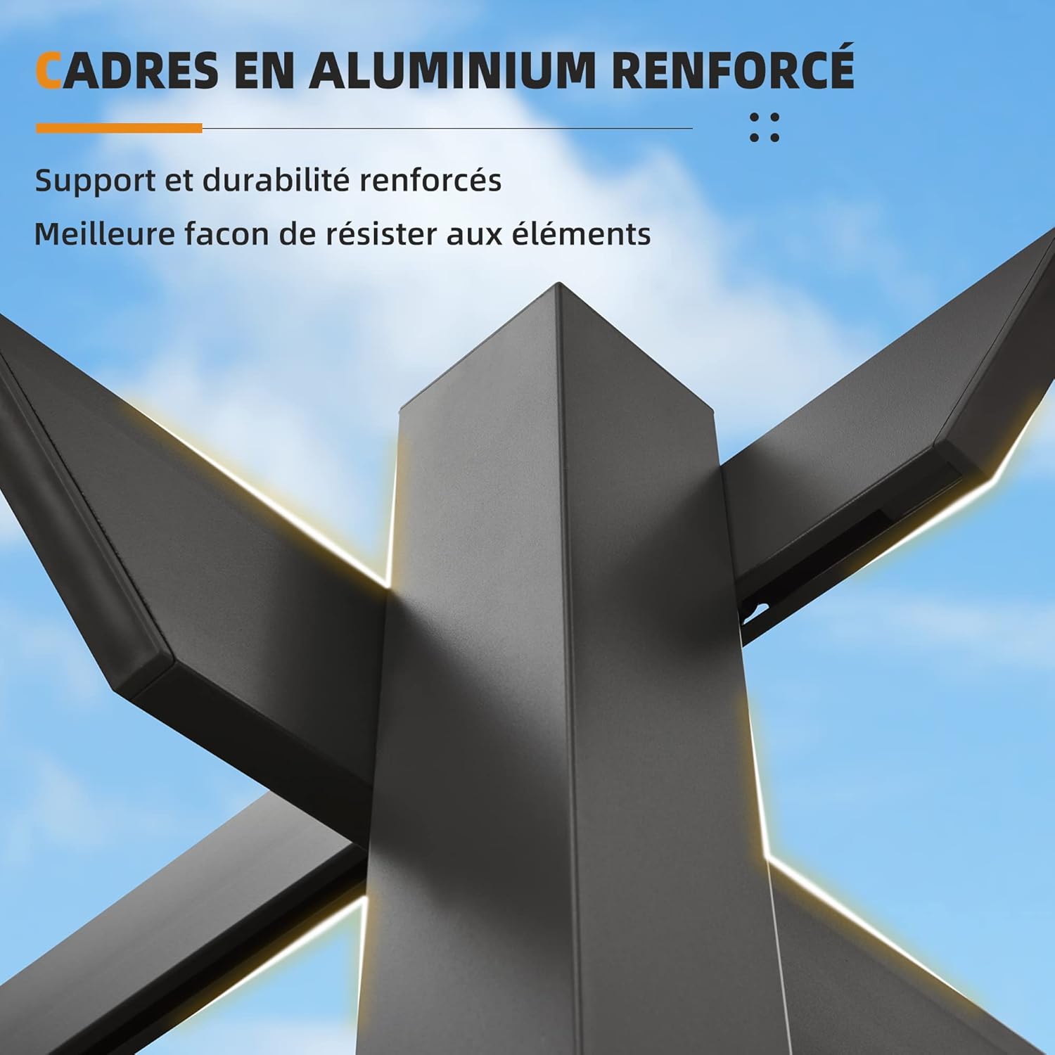PURPLE LEAF – pergola aluminium – 4x3m – toit rétractable, éclairage intégré