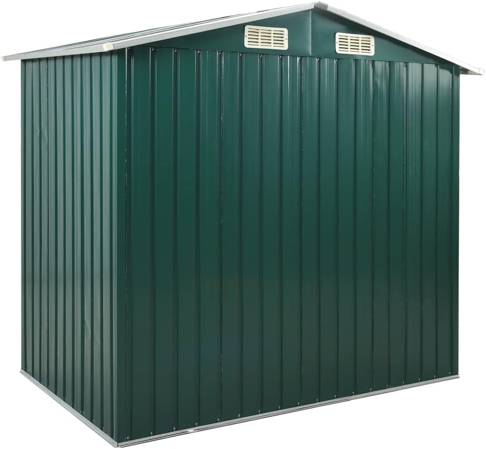 ShGaxin - abri de jardin extérieur avec étagère fer vert - 205x130x183 cm