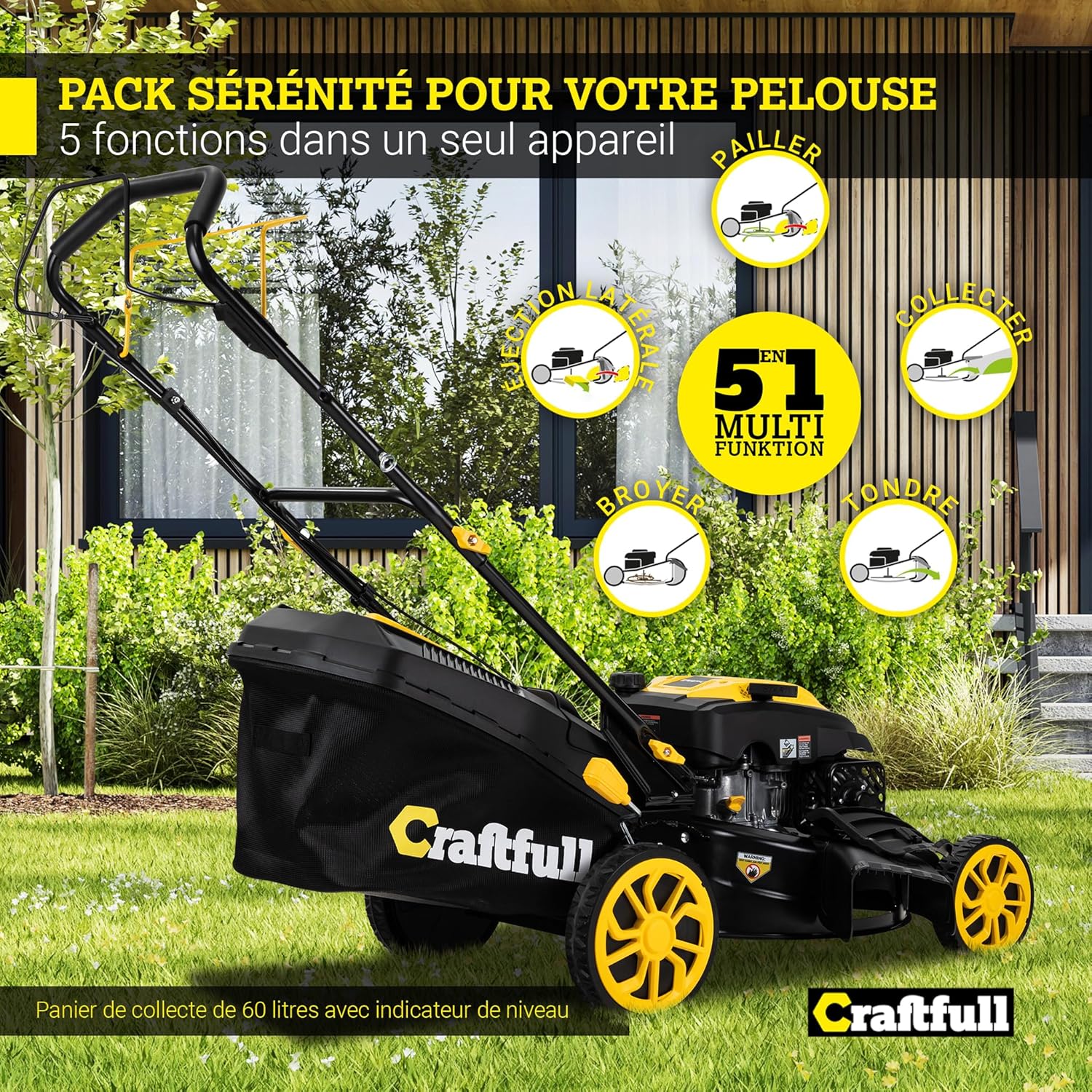 Craftfull - tondeuse série CR-196, 190 cm³, 4KW, autotractée CR-196-30