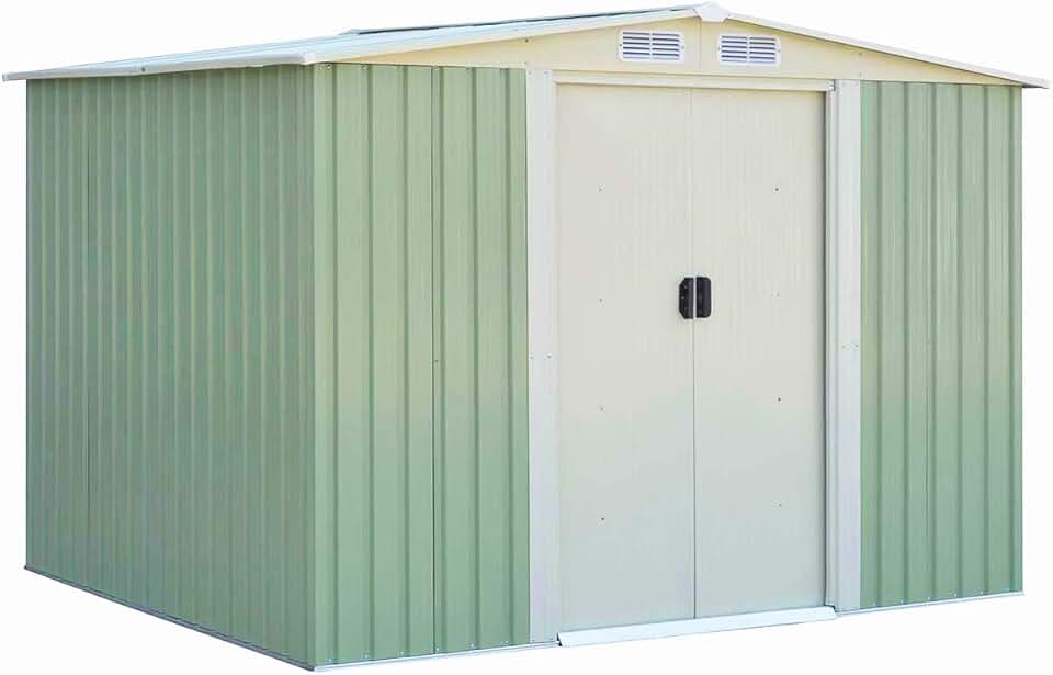 COSTWAY - Abri de Jardin Série Stockage - 205x257x175,5 cm - porte coulissante, toit galvanisé, aération