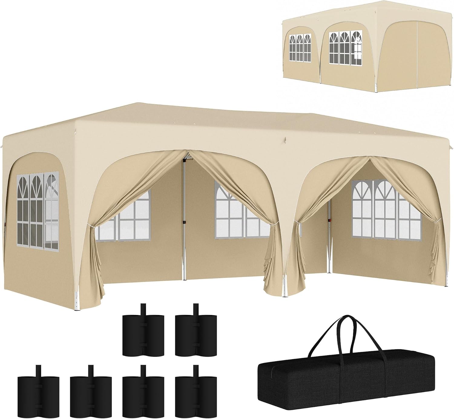 Outsunny - tonnelle pliante Pop up - 3x6 m - UPF50+, accessoires
