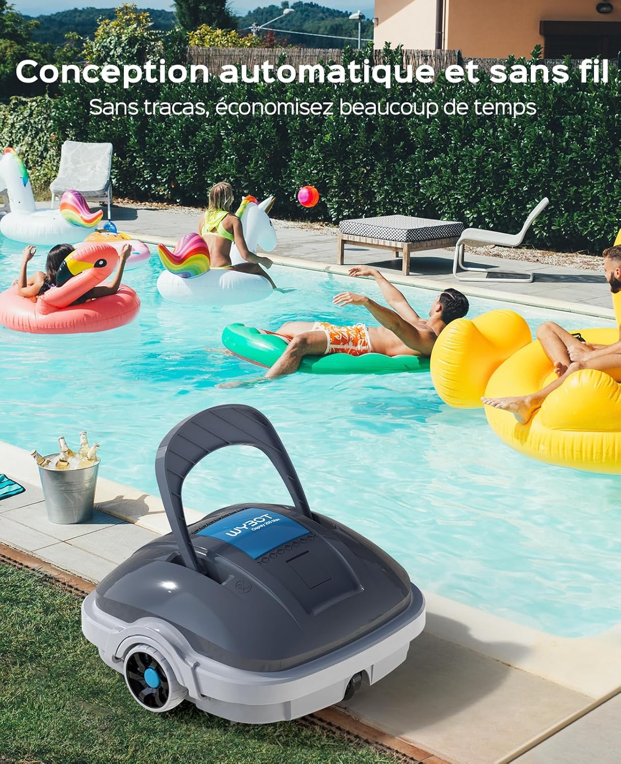 WYBOT - Osprey 200 Max - 80m² - robot piscine sans fil, 100 min, Osprey200Max