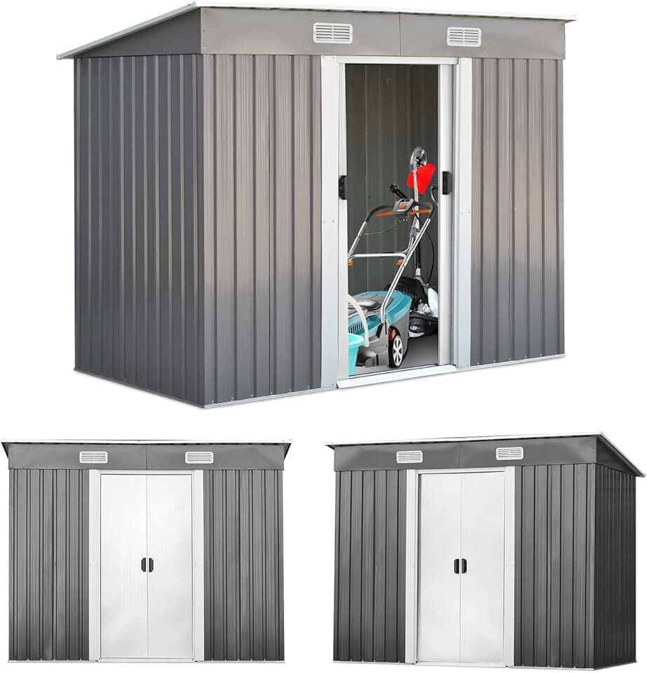 RELAX4LIFE - abri de jardin acier galvanisé 238x131x181cm, ventilé, double porte - RELAX4LIFE3,11㎡