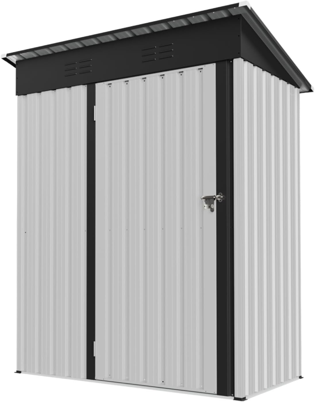 Abri de Jardin Métal – Cabane/Cabanon de Jardin Extérieur pour Outils, Vélos ou Moto – Abri Jardin Résistant aux Intempéries avec Grande Ouverture de Porte (Blanc, 153 × 75 × 180.5 cm)