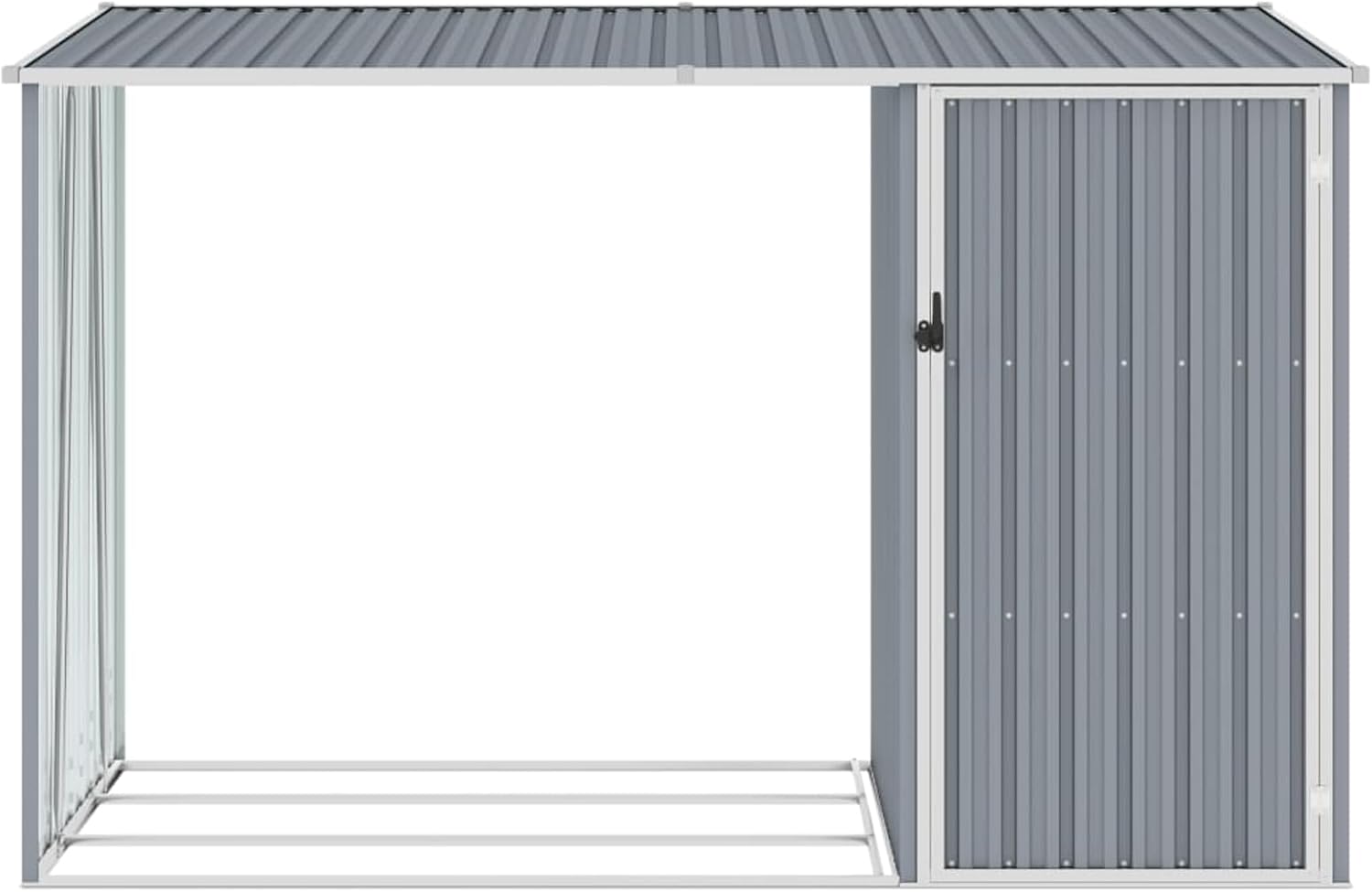 Gecheer - Abri de jardin 2 en 1 - acier galvanisé, grand espace, gris