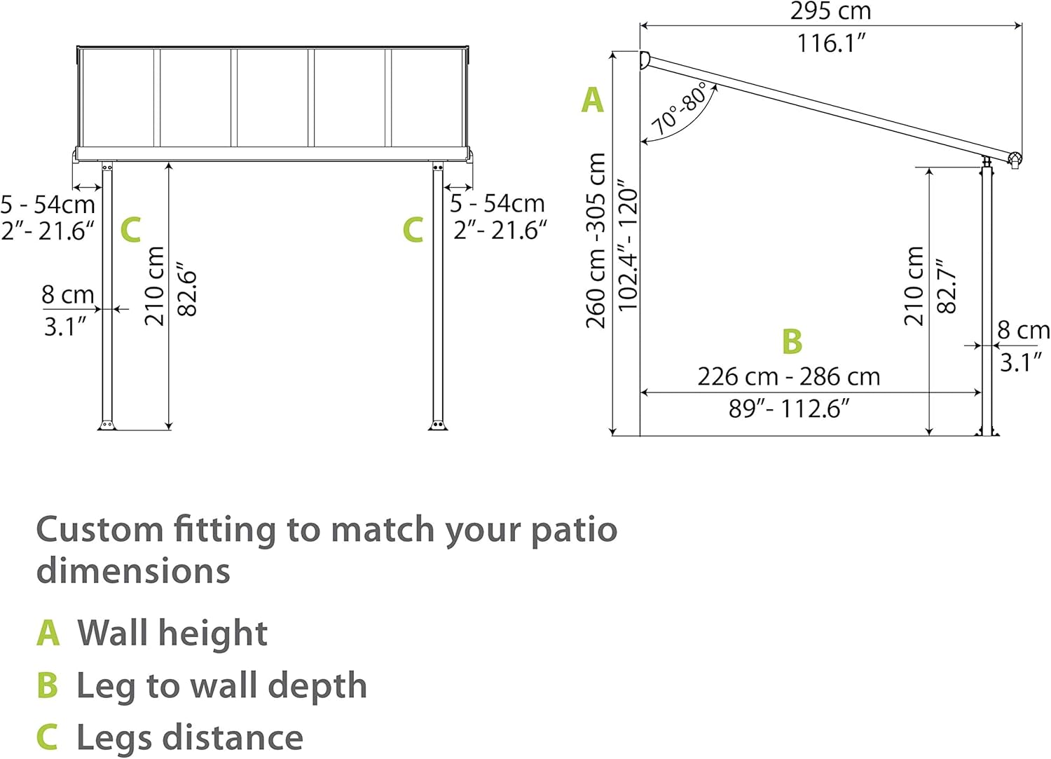 Canopia by Palram - Olympia - 16.4m² - aluminium & polycarbonate, terrasse, gris