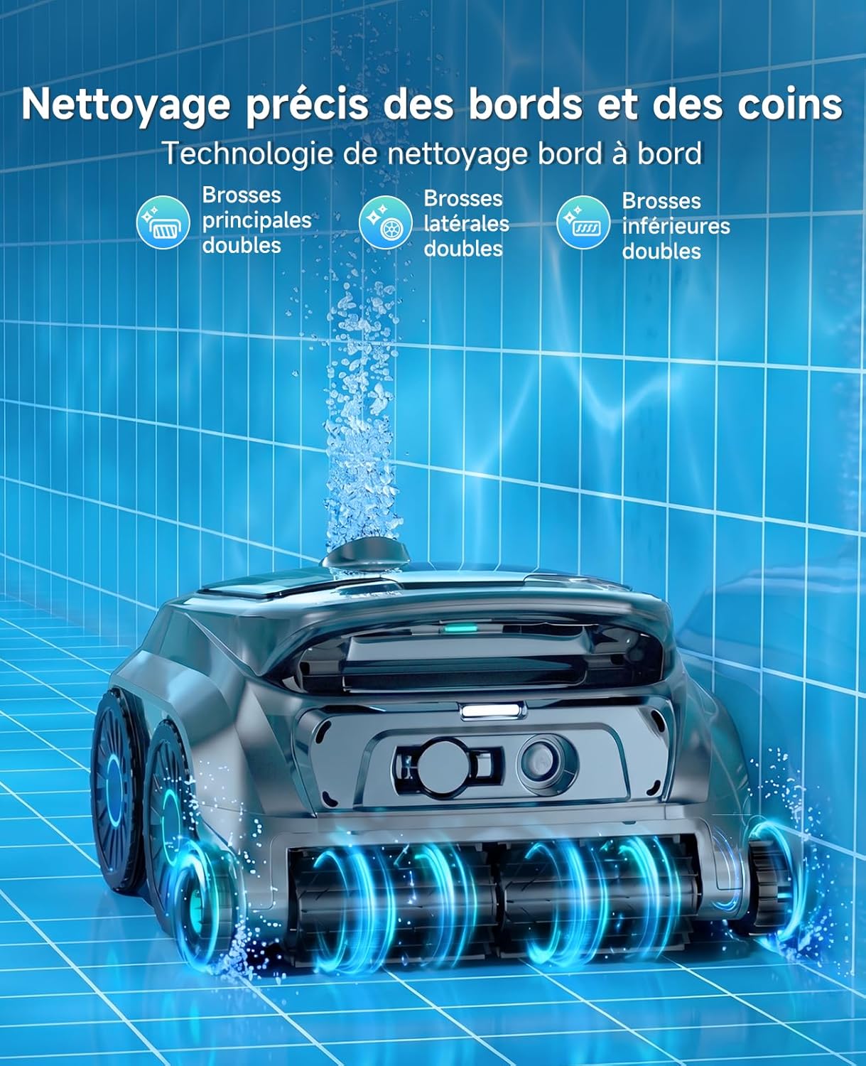 WYBOT - Robot piscine OS600 - nettoyage parois, 120 min, sans fil, OS600