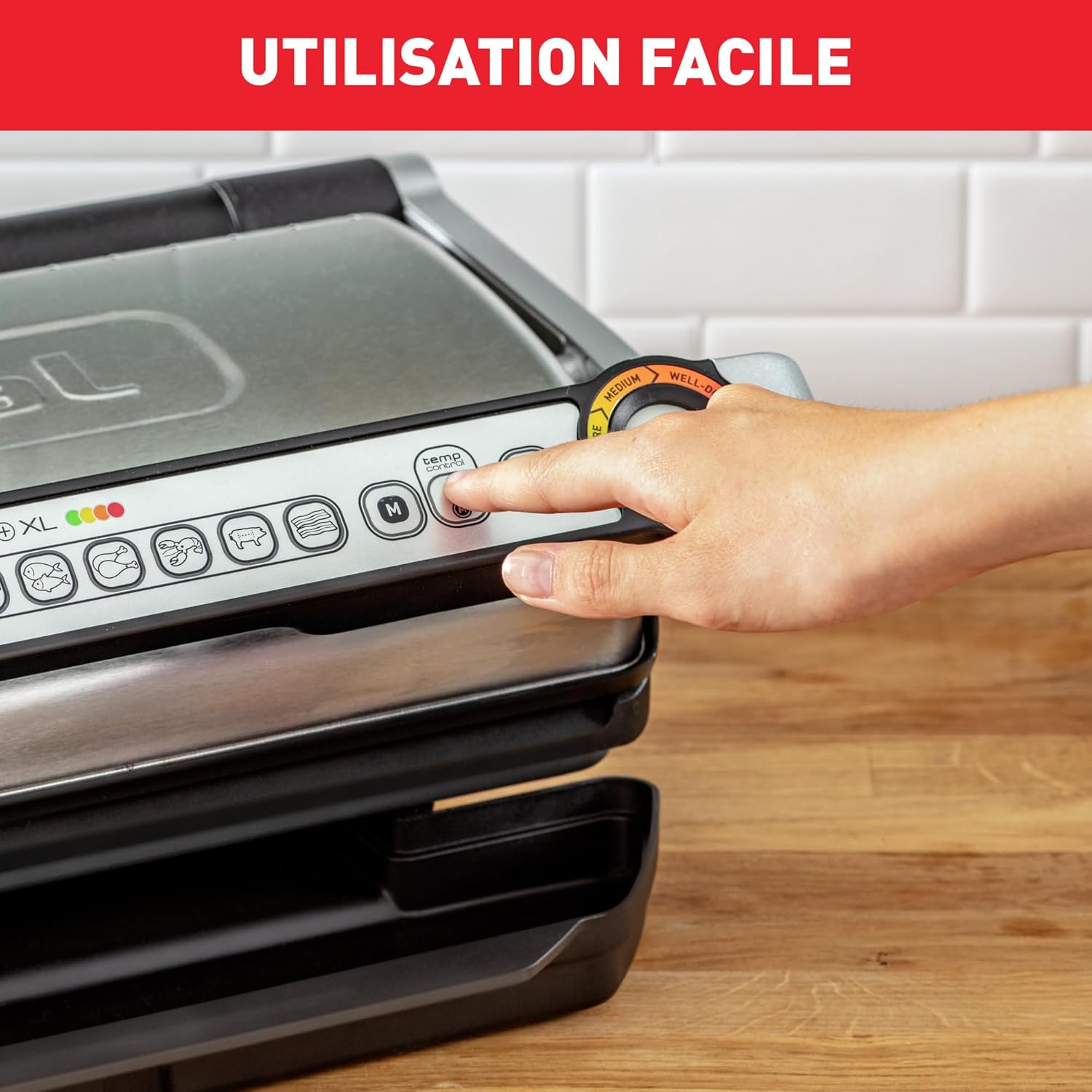 Tefal - Optigrill+ XL série - XL pour 8 personnes, grill intelligent - GC722D16
