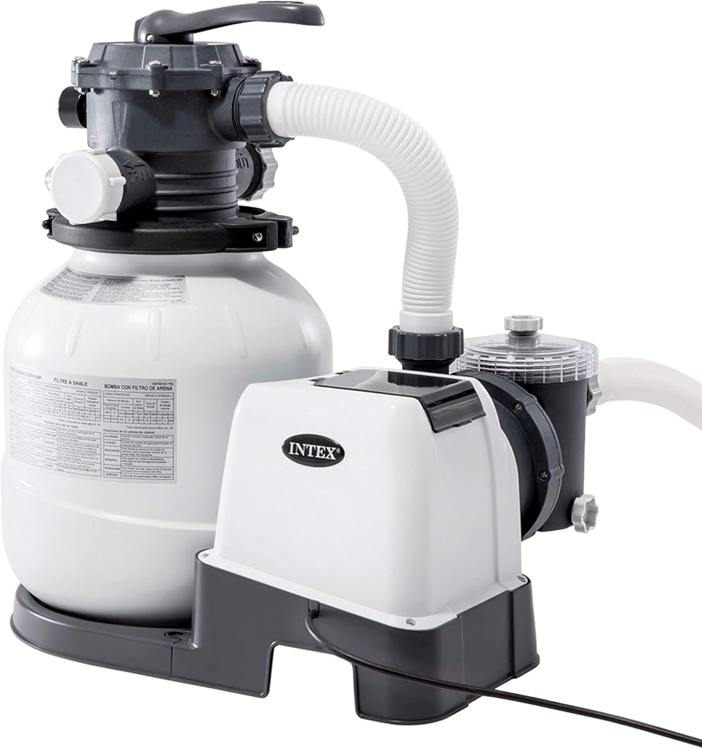 Intex 26368NP – Piscina Fuori Terra Ultra XTR Frame Rettangolare, Pompa Filtro 7900 L/h, Scaletta, Telo Base e Copertura, Kit Pulizia Deluxe e Set Volley, 31805 L, Acciaio e PVC, Grigio, 732x366x132cm