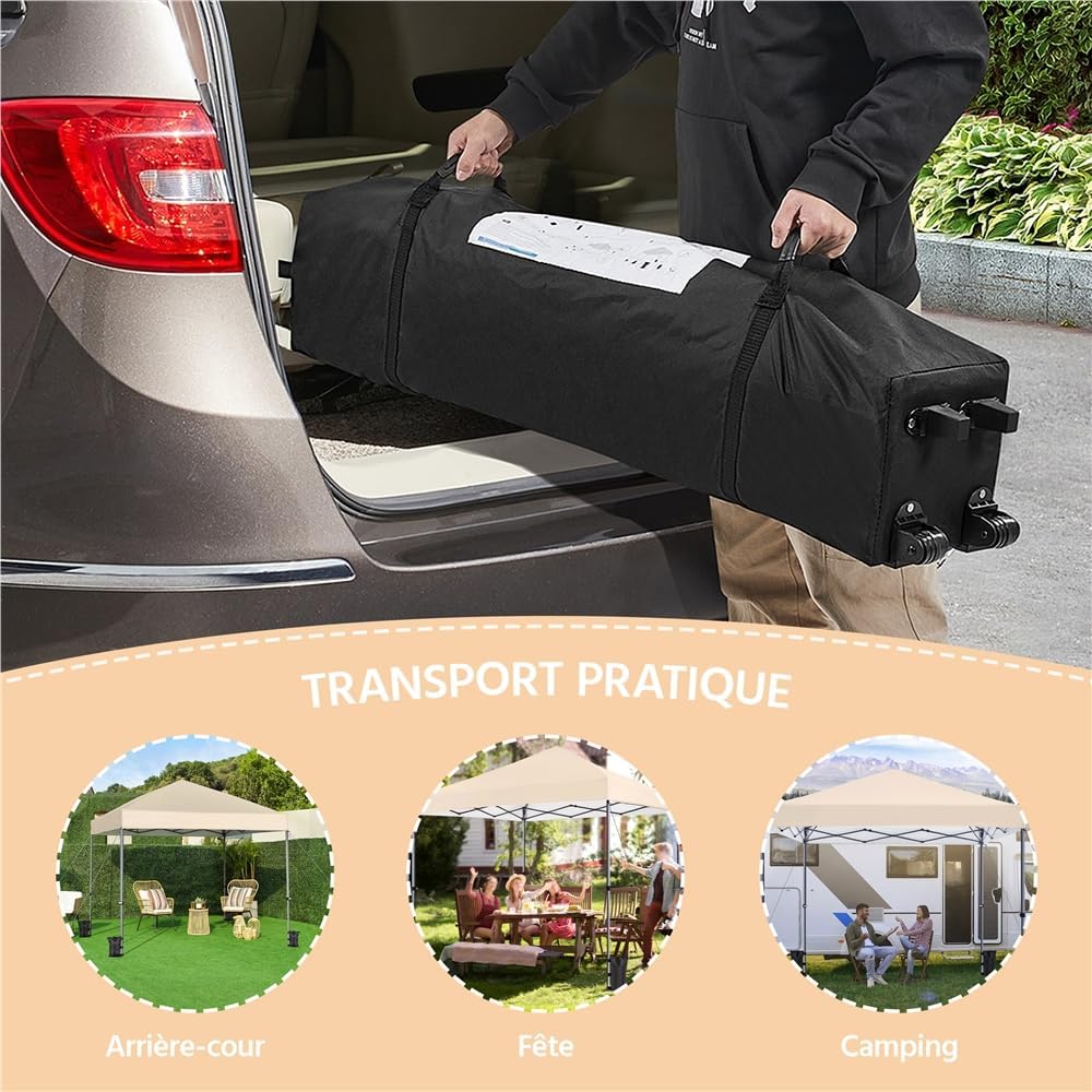 Yaheetech - Tonnelle pliante 3x3m - avec sac, sacs de sable, chevilles