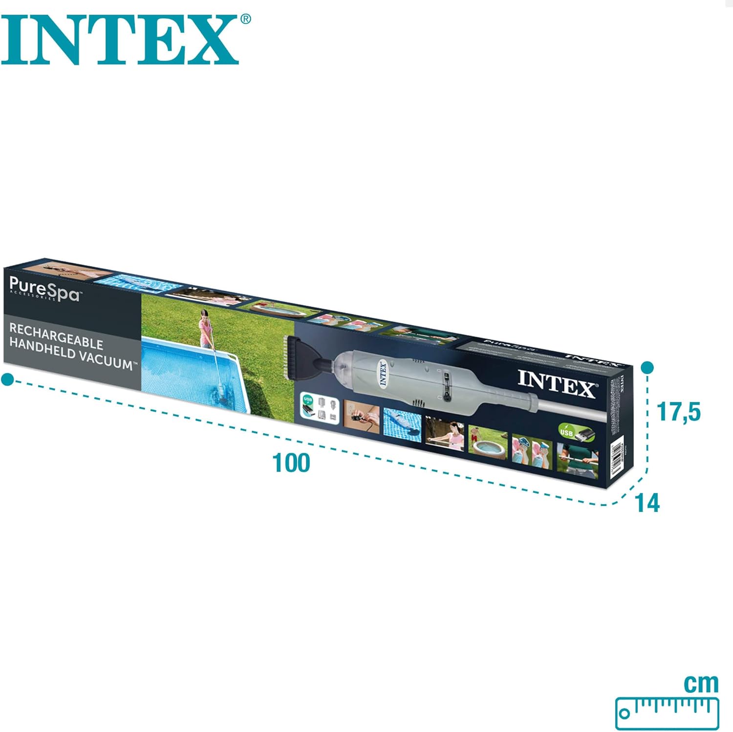 Intex - aspirateur piscine sous-marin, gris, à batterie, portatif