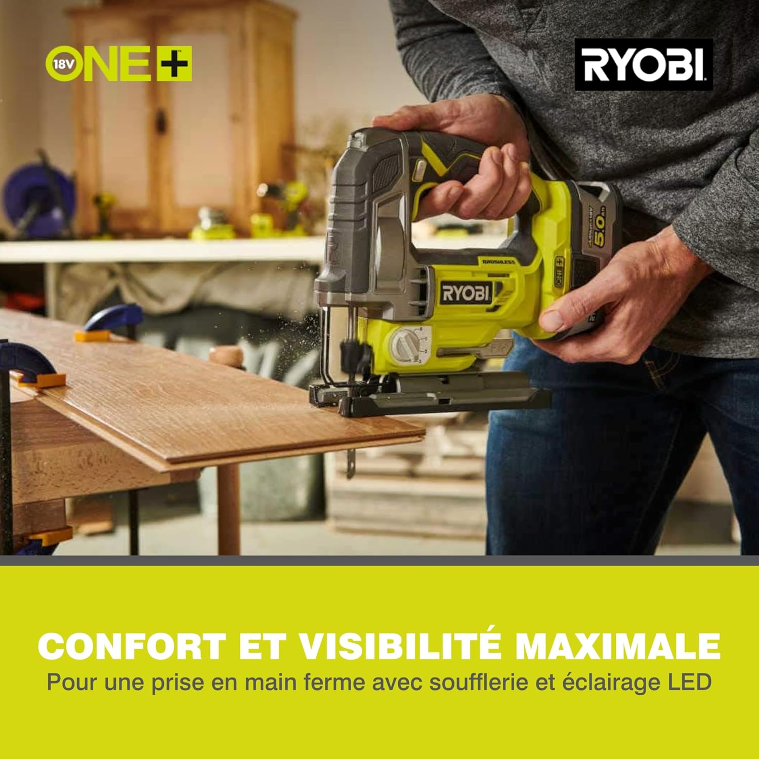 Ryobi - Scie sauteuse 18V Brushless, pendulaire, sans batterie - RJS18BL-0