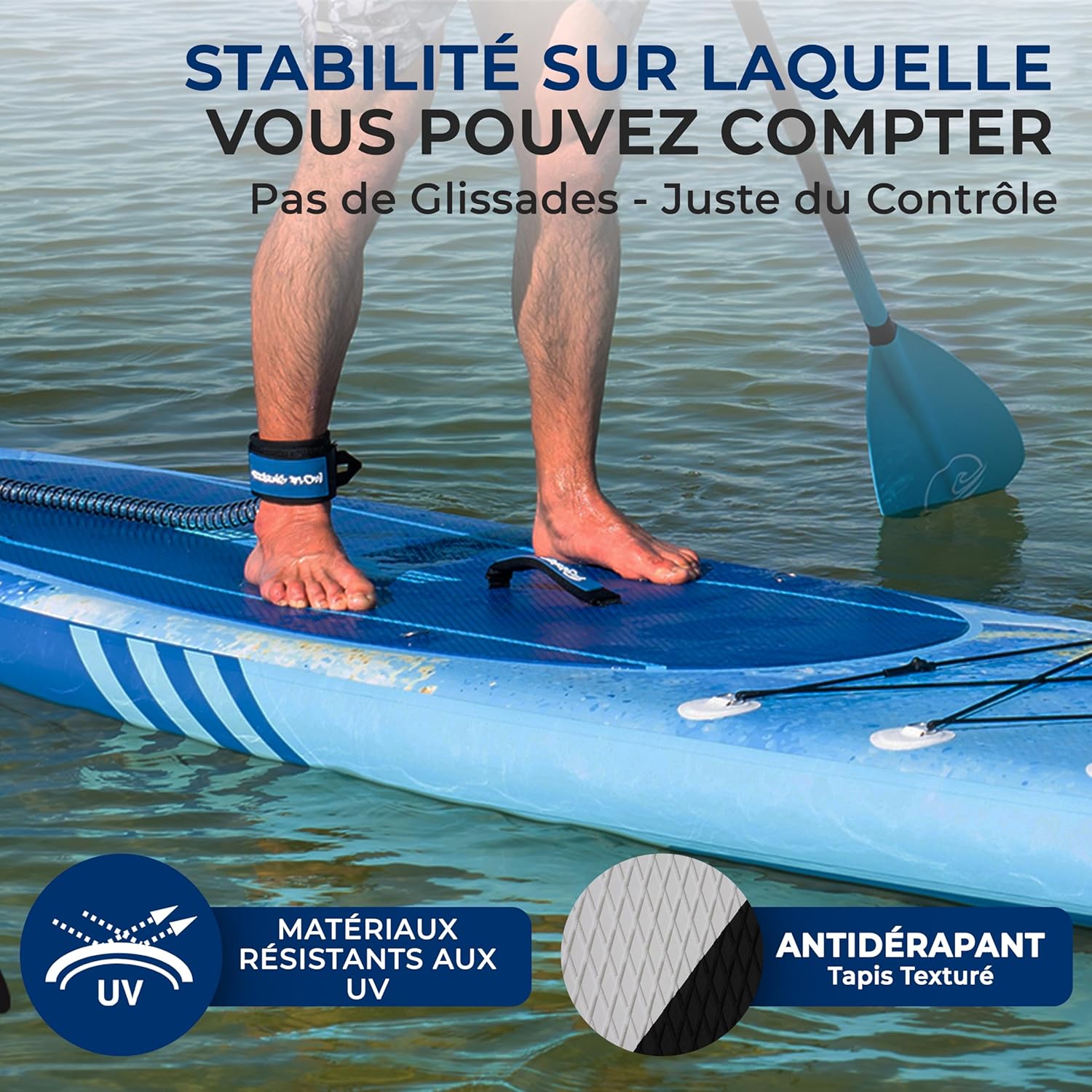 SereneLife - Paddle gonflable adulte 6” - accessoires, sac, pont antidérapant - SLPDS6