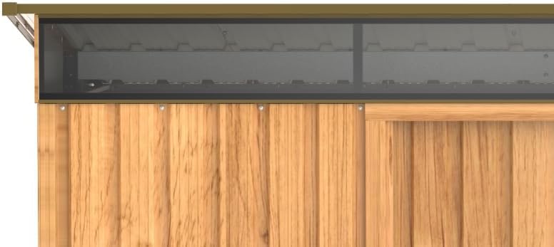 Duramax TOP Pent Roof Skylight 8 x 6 (4.37 m²) Abri de jardin en métal, fabriqué en acier galvanisé, structure de toit renforcée, lucarne intégrée pour la lumière du soleil, Grain de bois