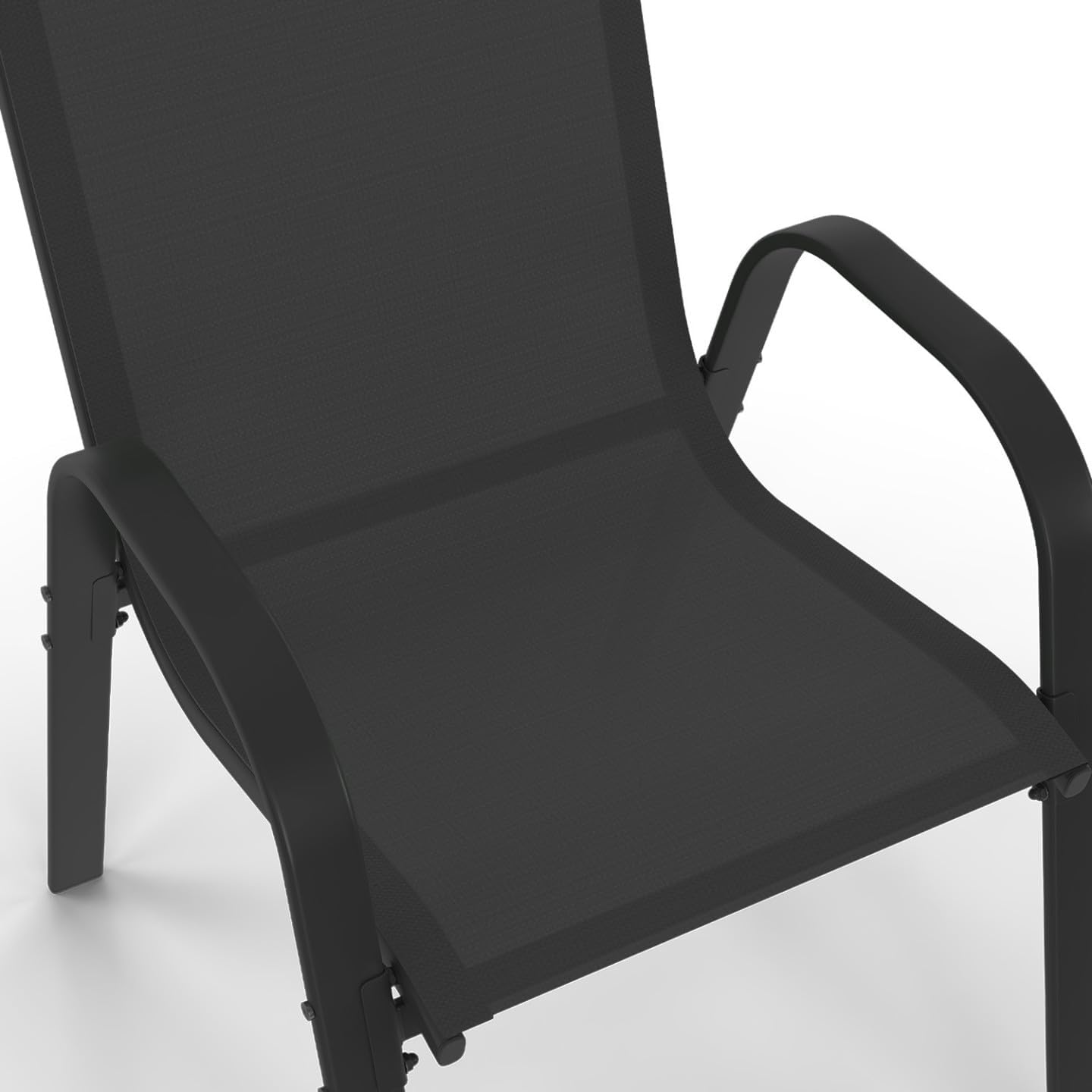 IDMarket - Madrid salon jardin, table 190cm, 8 chaises empilables noires