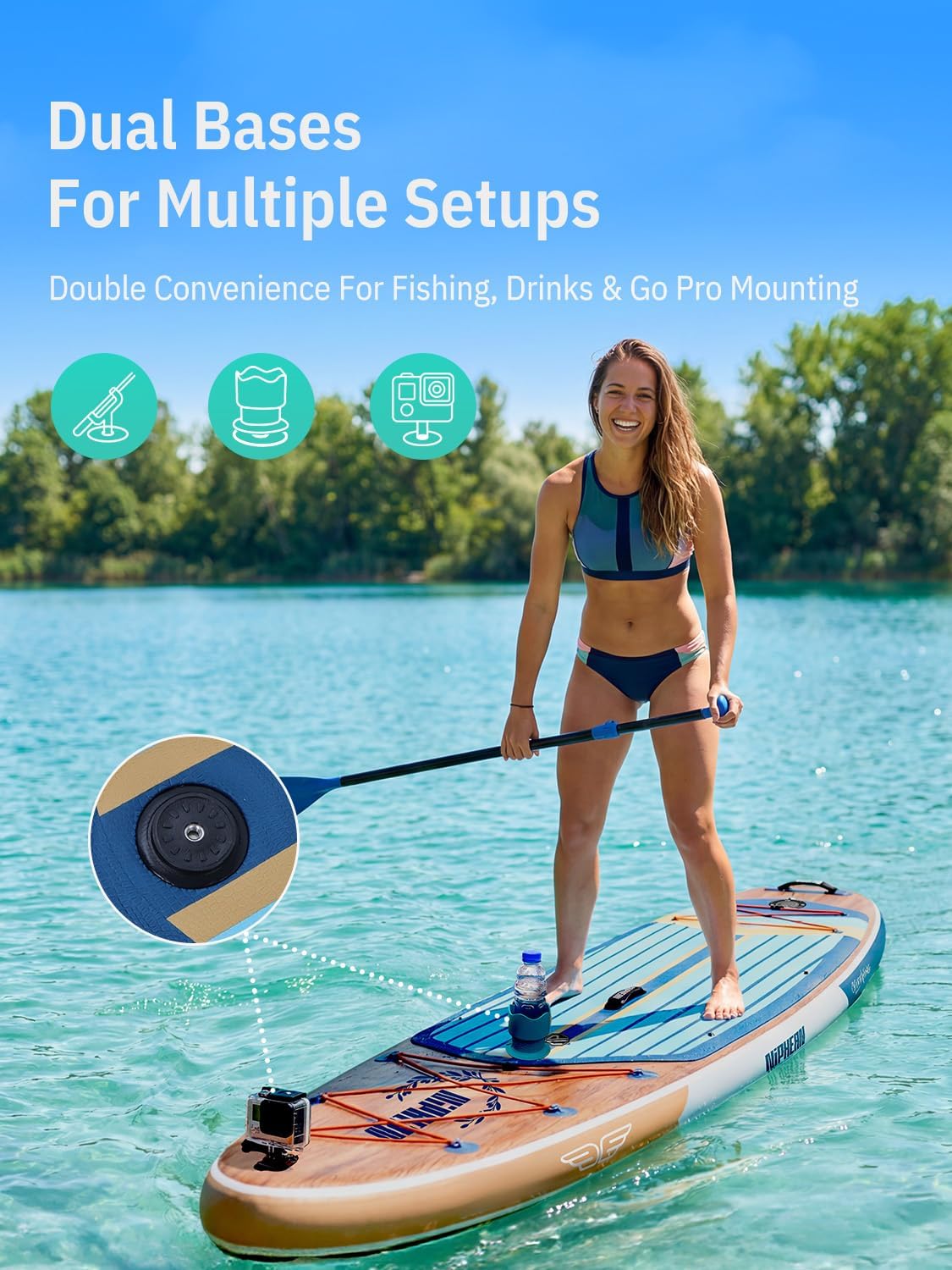 Niphean - Paddle gonflable XL - 2+1 personnes - housse étanche, aileron stable